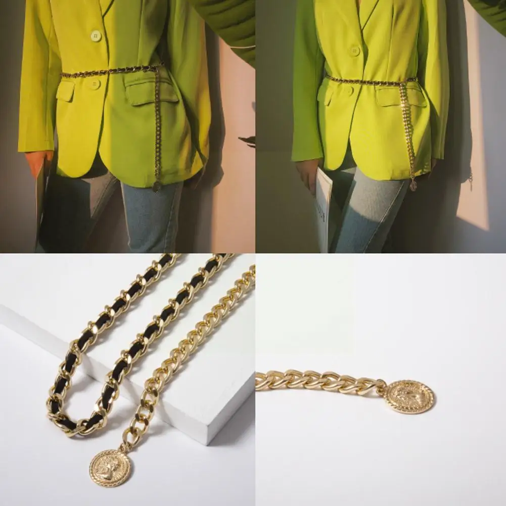 

2021 New Sexy Fashion Multi-layer Body Chain Retro Portrait Chain Gift Flannel Geometric Waist Chain Women's Belt Jewelry T C7g6