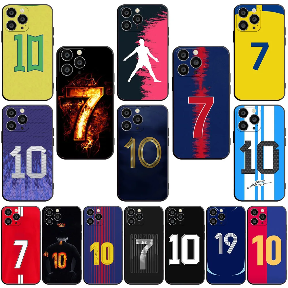 Силиконовый чехол с номером футбольной звезды BK-20 для iPhone XR XS 11 12 13 14 Mini Pro Max Plus