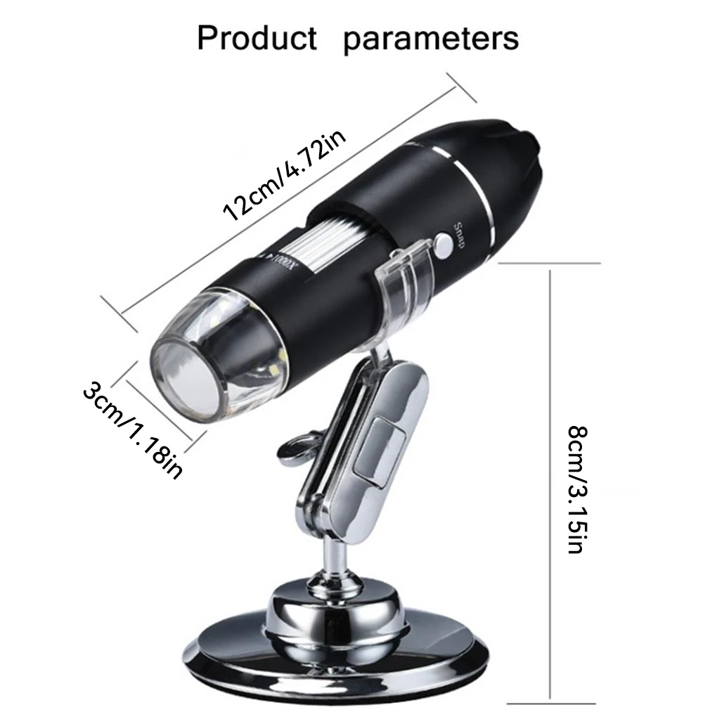 

1000X 8 LED Wireless Digital Microscope Handheld Stereo USB Interface Camera Microscopio with Stand for Tablets