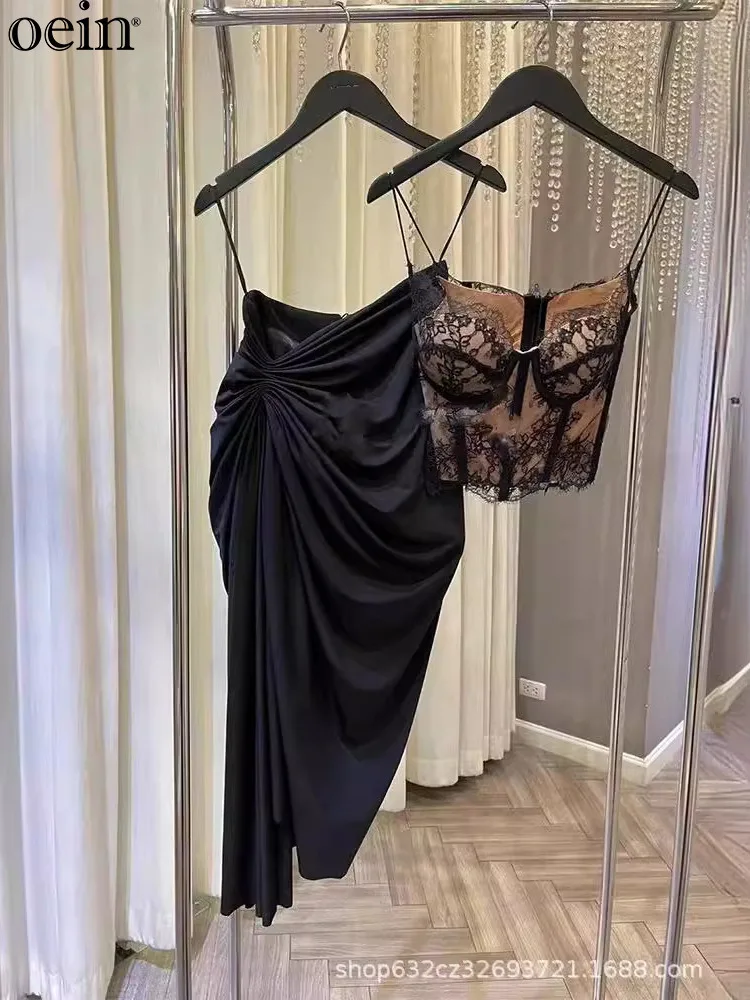 Сексуальный кружевной топ с ремешком рыбий кости Pure Desire Wind новинка лета 2024 модный