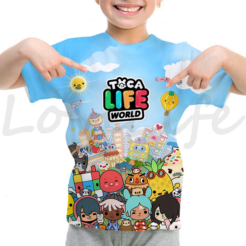 

Toca Life World 3D Print T Shirt Girls Boys Summer Short Sleeve Tshirt Children Clothes Kids Tee Tops Anime Game T-shirt gifts