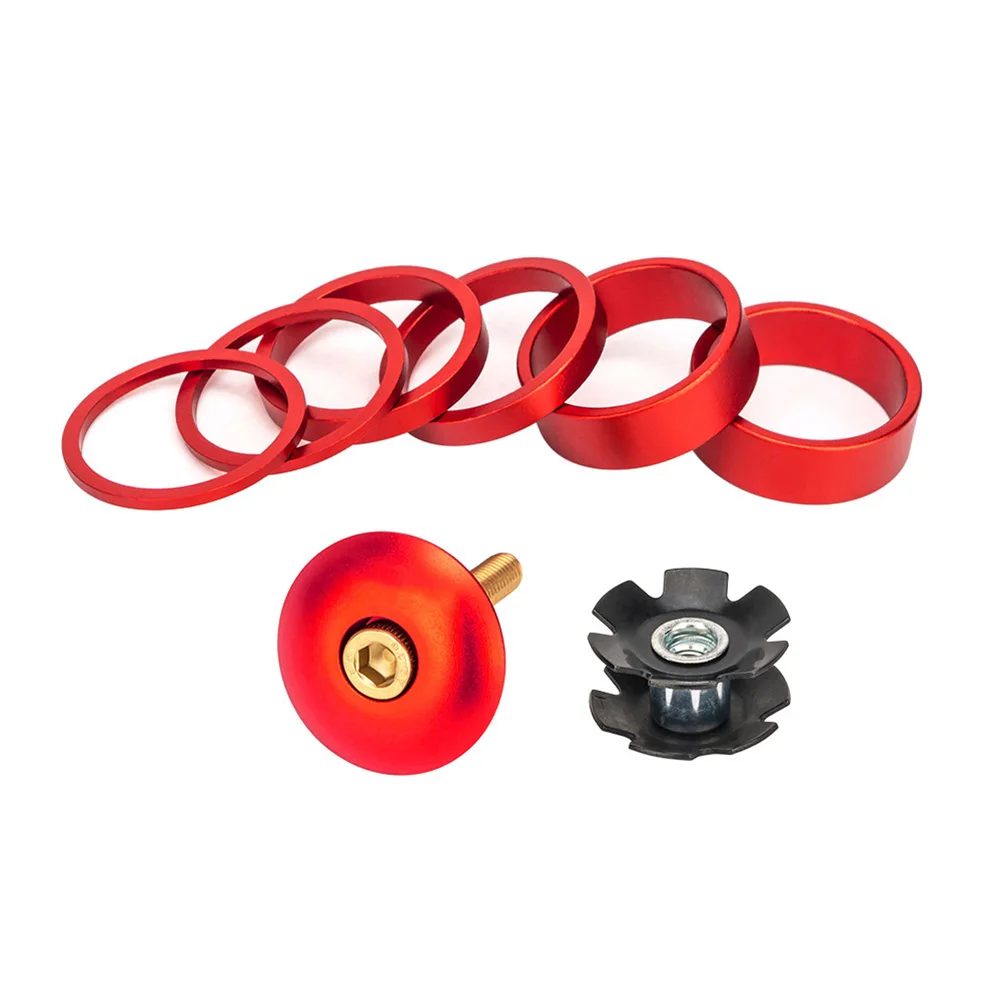 

Brand New Bike Headset Washer Ring Gasket Set Blue Gold Red Bike Headset Washer Bicycle Front Fork Stem Spacers Ring Gasket Set