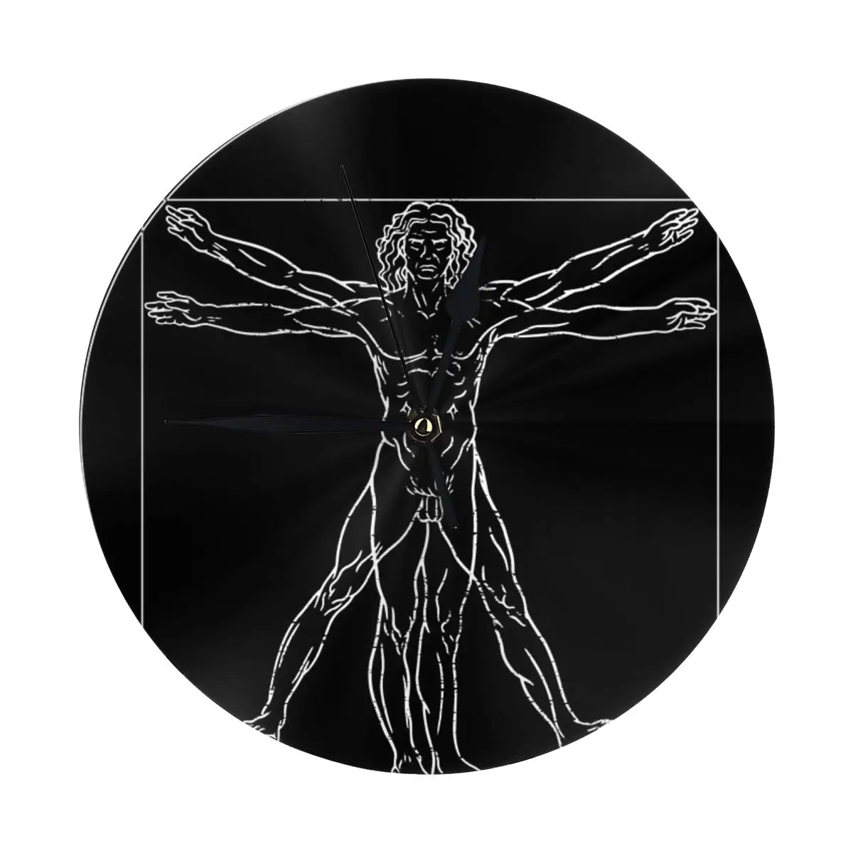 Витрувианский человек настенные часы украшение комнаты незаменимый орнамент