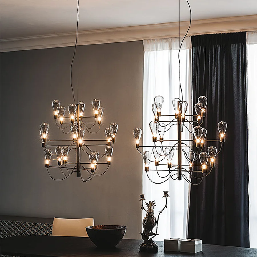 Итальянская подвесная люстра современная простая атмосфера вилла гостиная