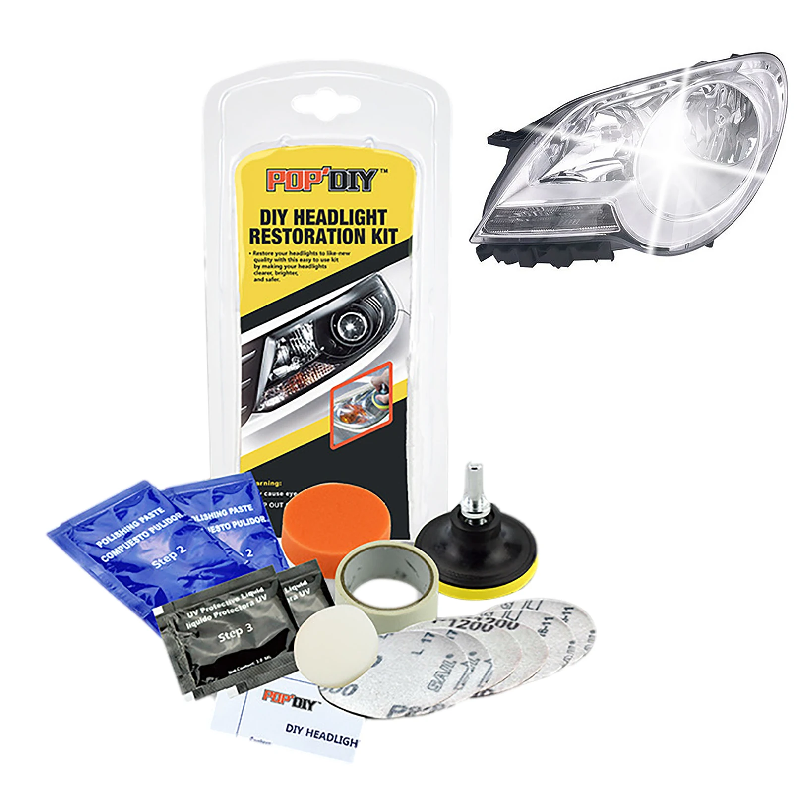 Car Headlight Restoration Kit Brightener Headlamp Scratch Repair Liquid Paste Light Lens Polisher Cleaning Refurbish Tool |