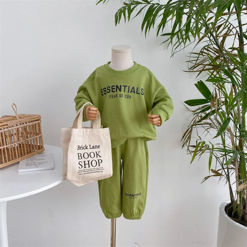 2 шт./компл. детский хлопковый комплект из свитшота и брюк |