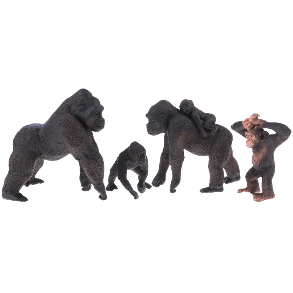 

4pcs/Set Gorilla Model Forest Zoo Animals Figures Playset