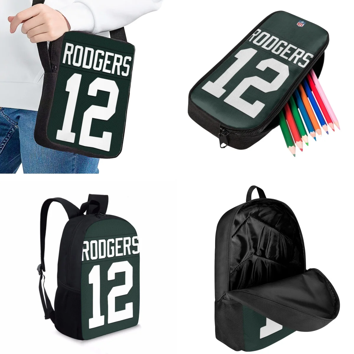 Jackherelook Kids School Bag Sports Team Number 12/18 Pattern Print Fashion Casual Travel Backpack for Boys Student Laptop Bag