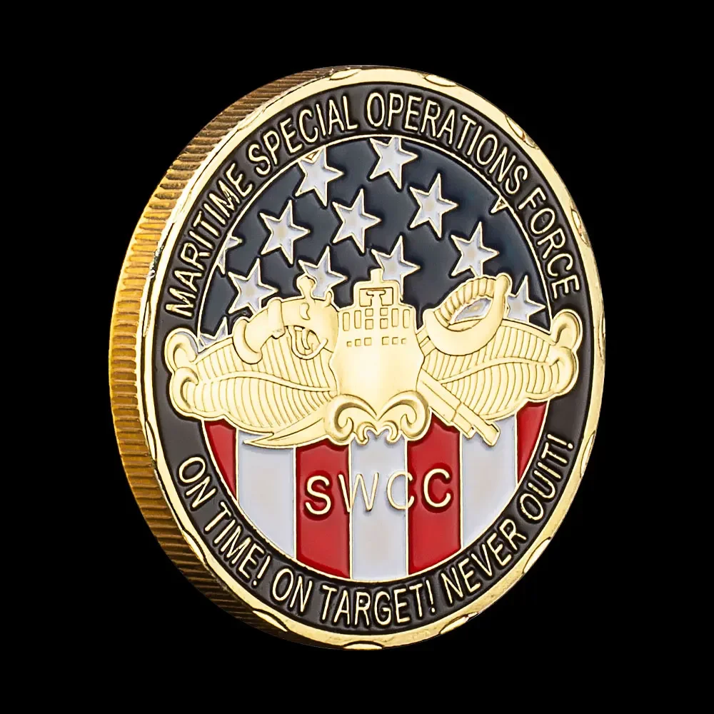 SWCC Департамент силы морских специальных операций Позолоченная сувенирная