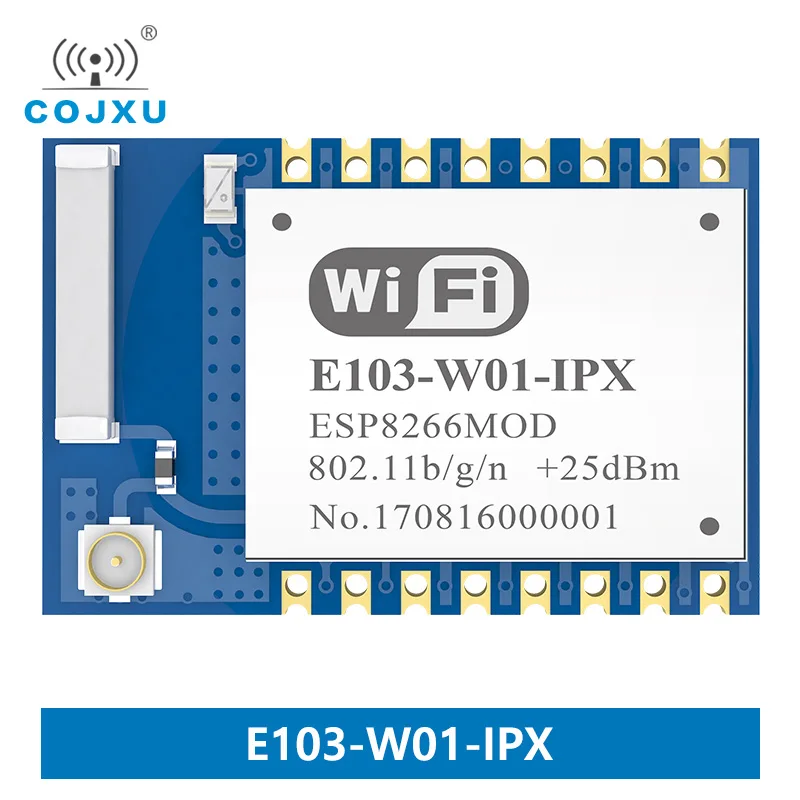 Модуль Wi-Fi ESP8266EX, 2,4 ГГц, Стандартная плата IoT, 20 дБм, 100 мВт, интерфейс UART, беспроводной модуль Wi-Fi с IPX и керамической антенной