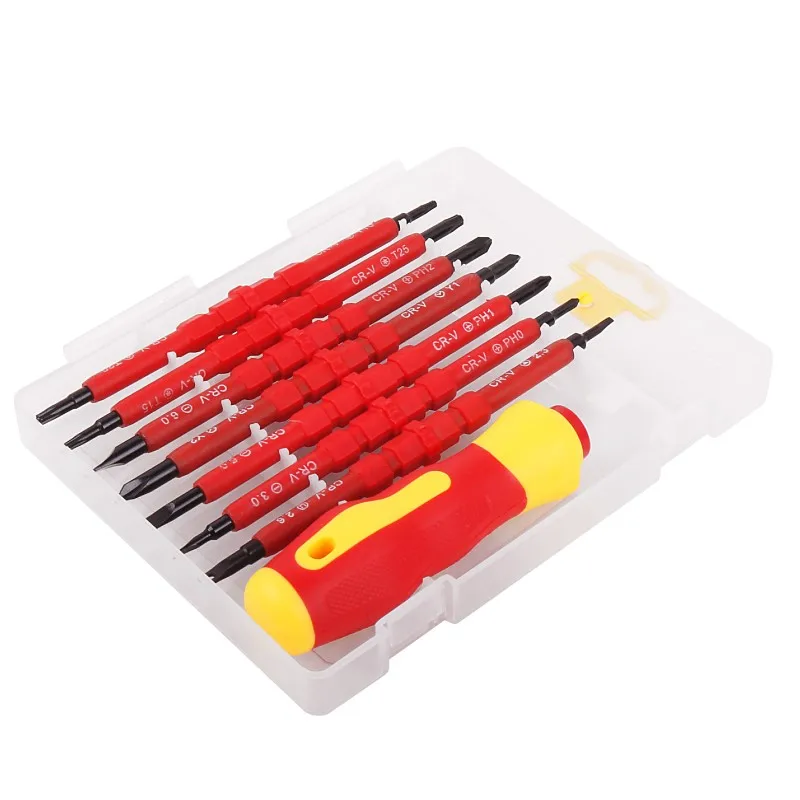 8pc Precision Screwdriver Bit Set Magnetic Insulation Removable Destornillador Electrician Home Electrical Special Repair Tools images - 6