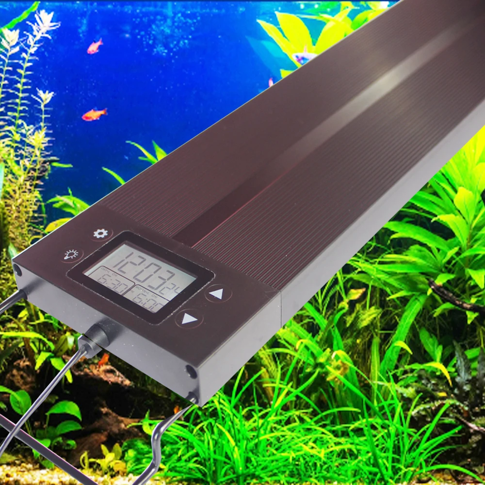 

Auto ON OFF Timmable 36inch LED Aquarium Lighting Sunrise Sunset Aqua Plants Grow Light Fixture 8 Colors RGB for Freshwater