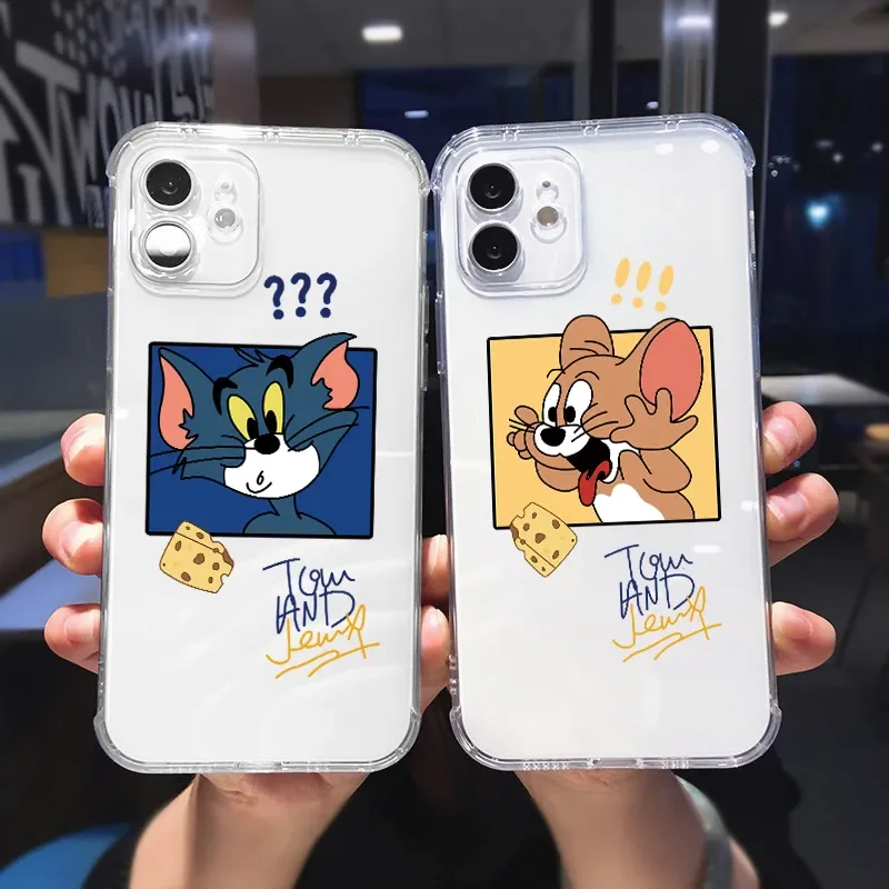 

Cute Cat and Mouse Case For iPhone 12 11 13 11 Pro 6 7 8 12 mini XR XS 12Pro MAX SE 2020 13 Pro shell Cartoon Soft TPU Funda