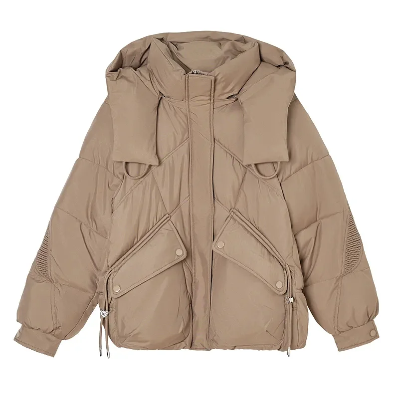 Новинка Зима 2024 женский пуховик из хлопка Корейская свободная посадка