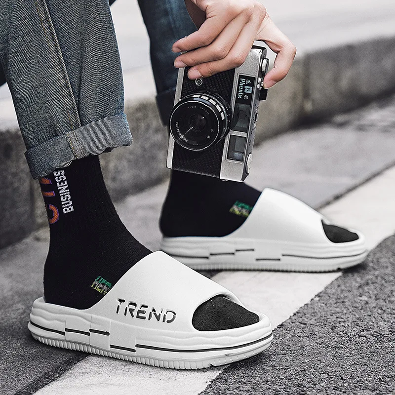 Летние мужские тапочки Eva с мягкой подошвой домашние шлепанцы сандалии на