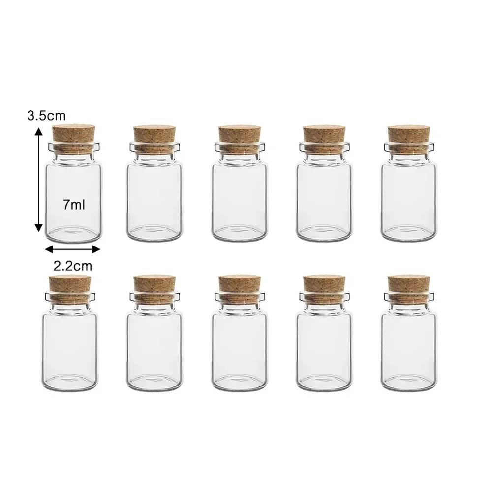 

Мини стеклянные бутылочки с пробкой 10 шт