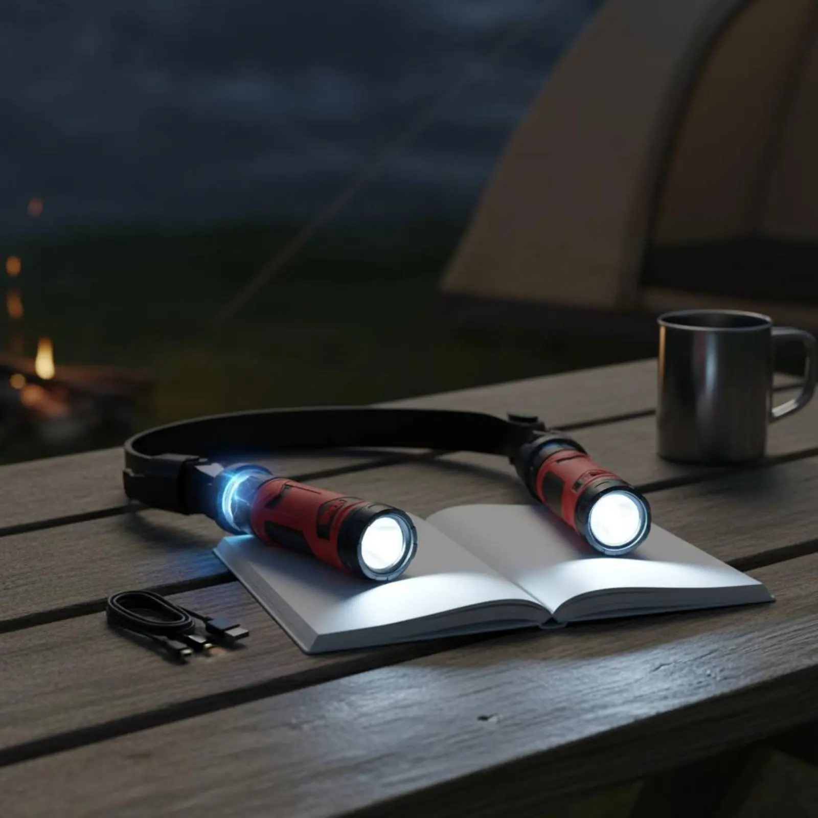 USB-перезаряжаемая гибкая лампа для шеи с функцией hands-free (art.: 3920dad0889ff) - 3920dad0889ff