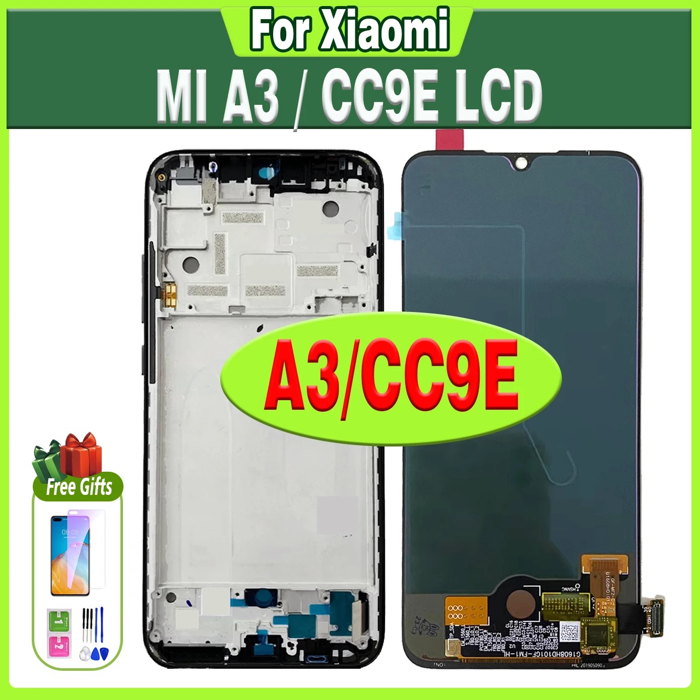 6,09 AMOLED ЖК-дисплей для Xiaomi A3 CC9E, сенсорный экран в сборе для Xiaomi Mi A3 MiA3 LCD CC9e, Замена ЖК-дисплея, дигитайзер, протестированный