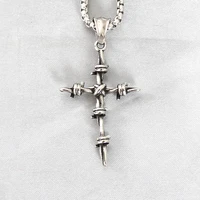 punk fashion jewelry titanium steel cross pendant necklace for men trend stainless steel pendant men chain or women chain
