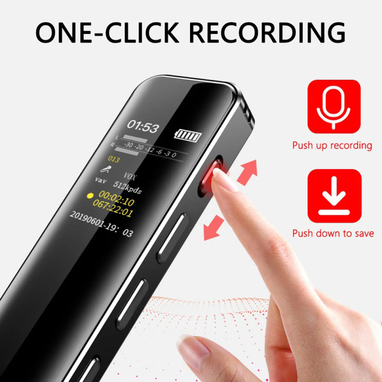 

Mini Portable Digital Voice Activated Recorder For Lectures And Meetings Noise Reduction Clear Audio Sound Recorder MP3 Black