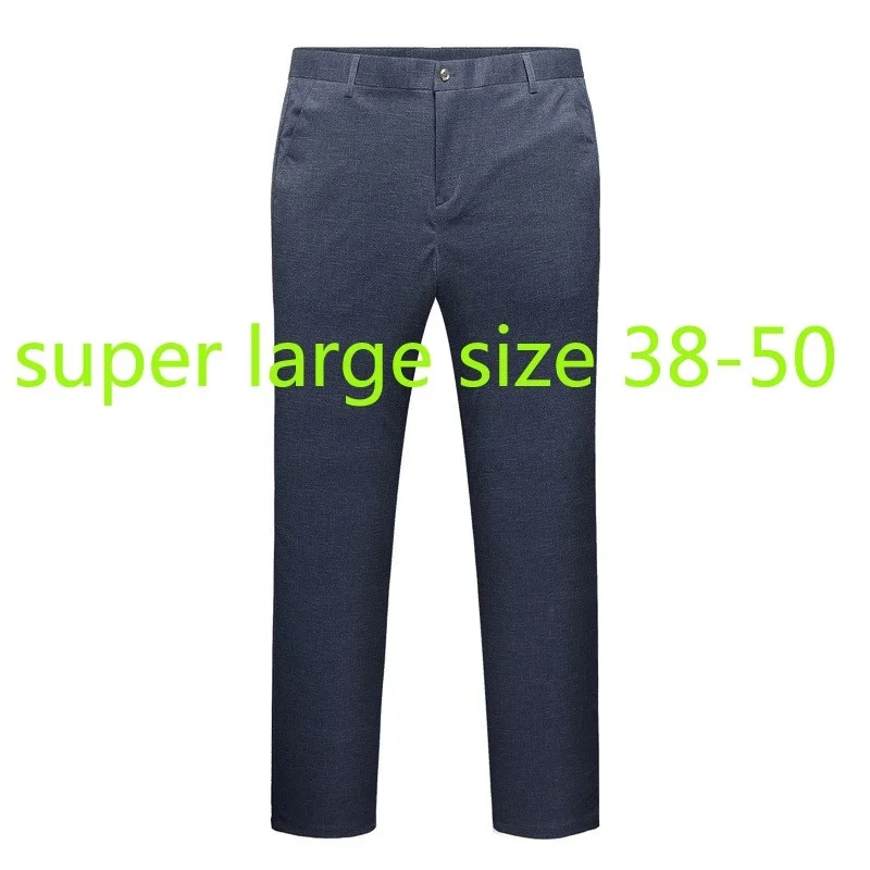 

New Arrival Fashion Suepr Large Summer Thin Men Straight Tube Casual Pants Full Length Zipper Fly Plus Size 38 40 42 44 46 48 50