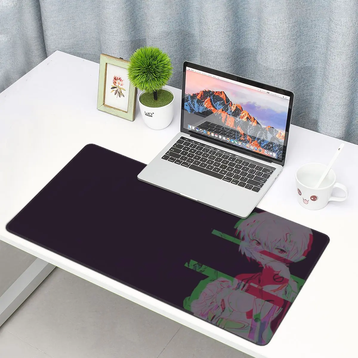 

Ayanami Rei Digital Art Vaporwave Glitch Art Keyboard Mouse Mat Mousepad Large Laptop Non-Slip Rubber Gamers Mouse pad