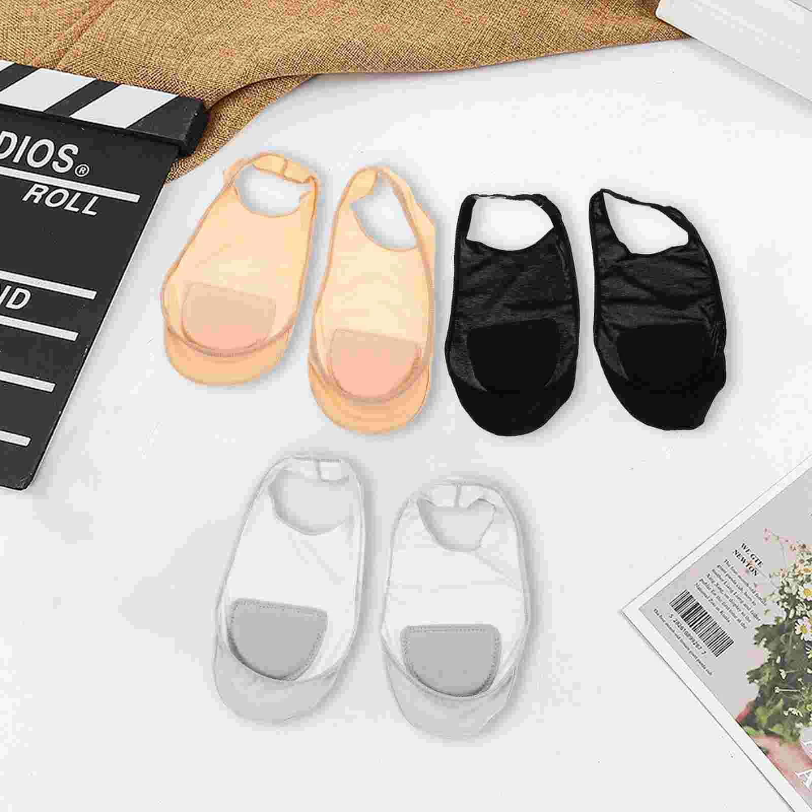 3 пары противоскользящих полуносков женские белые кроссовки из ледяного