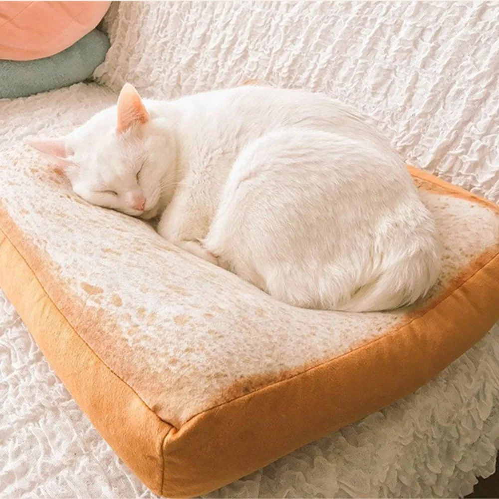 

Toast Bread Cat Bed Pet Sleeping Cushion Dog Beds Warm Puppy Kitten Nest Mattress Pet Mat Kennel Mattress Dog Accessories