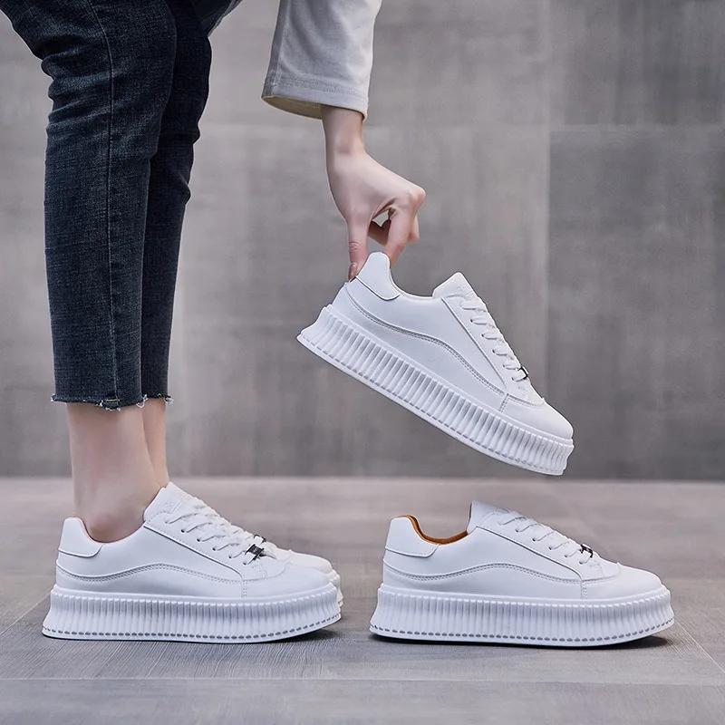 

Comemore Spring Running Slip on Women Fashion Casual Leather Platform Sneakers Women Flat White Vulcanize Women's Shoes Footwear