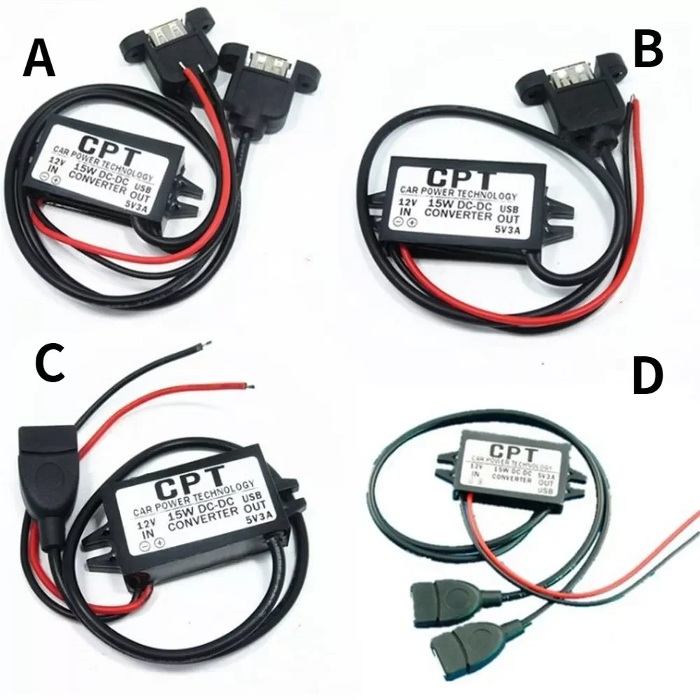 

1pcs 4 Types Car Power Technology Charger DC Converter Module Single Port 12V To 5V 3A 15W with Micro USB module DC converter