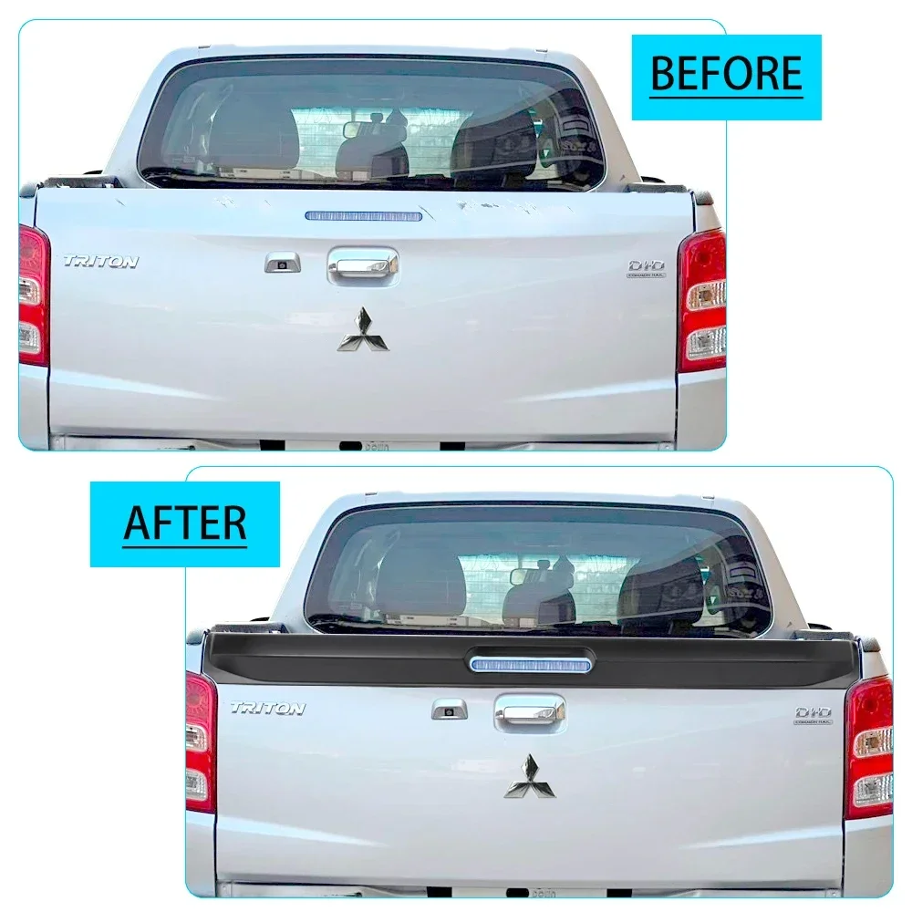 Крышка задней двери защита спойлера для Mitsubishi Triton L200 2015-2018 4Life/Titan/Warrior матовая