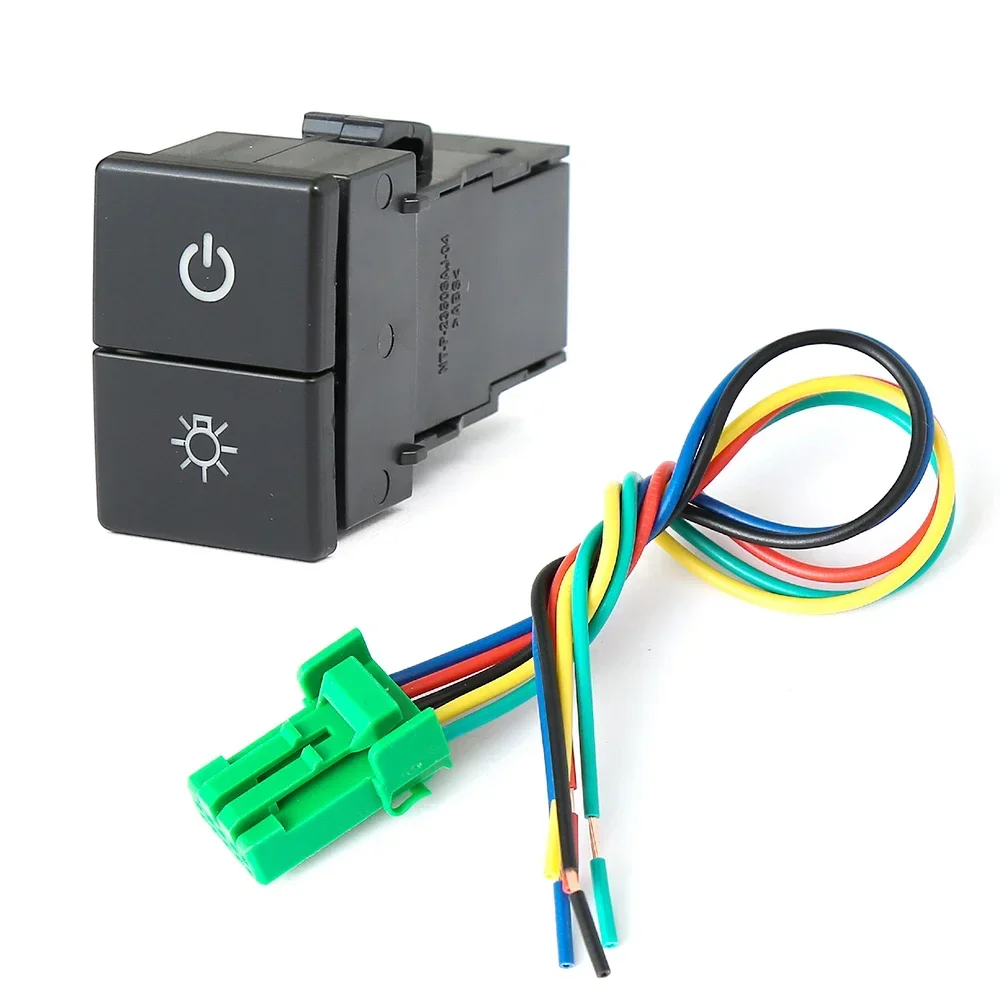 

1 шт., автомобильный двойной переключатель, двойной переключатель, радар, задняя дверь, светодиодный переключатель, кнопка включения фар для ISUZU D-MAX 21-23