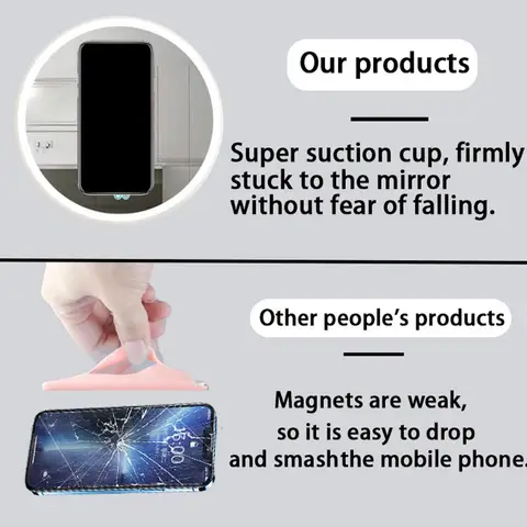 Магнитный держатель для телефона на присоске, силиконовый магнит, настенный держатель для мобильного телефона, зеркало без помощи рук, крепление для Magsafe для IPhone