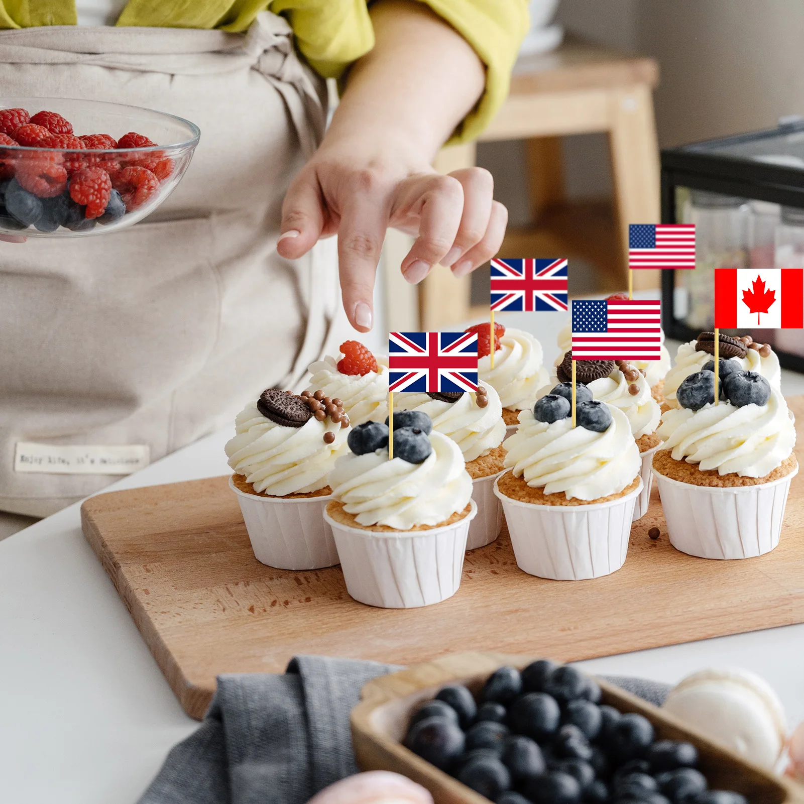 Национальный флаг американский еда зубочистки искусство кекс торт пирог фрукты