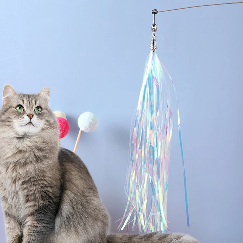 

Cat Toy Set Kitten Interactive Toy Feather Teaser Stick Wand Pet Retractable Feather Bell Refill Replacement Catcher Product