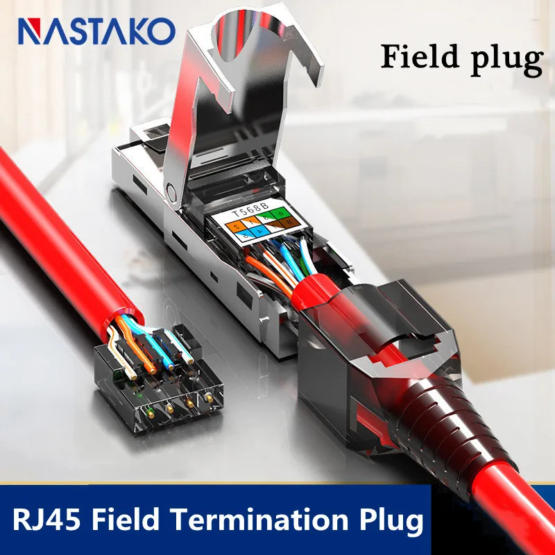

RJ45 8P8C STP экранированный инструментальный полевой разъем-разъем RJ45 для Cat5e Cat6 Cat6A Cat7 23AWG твердый монтажный кабель