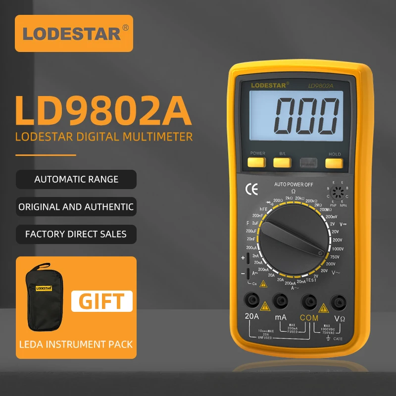 

LODESTAR Digital Multimeter LD9807B/LD9817B Automatic Range Multimeter With Temperature Measurement Voltage Meters