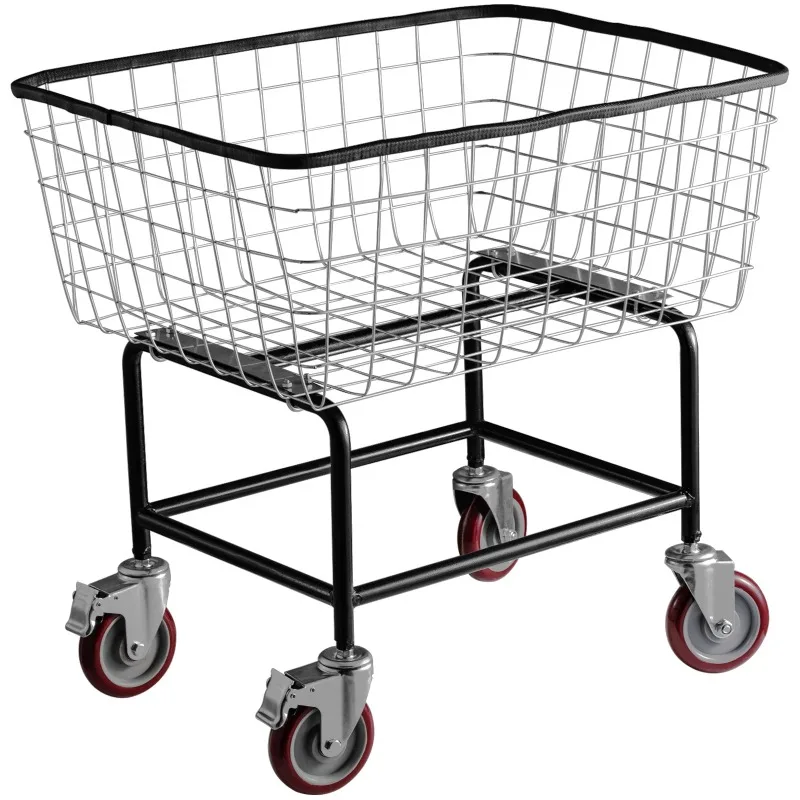 

brand Steel Rolling Laundry Cart 2.5 Bushel, Wire Laundry Basket with Wheels, Steel Frame with Galvanized Finish