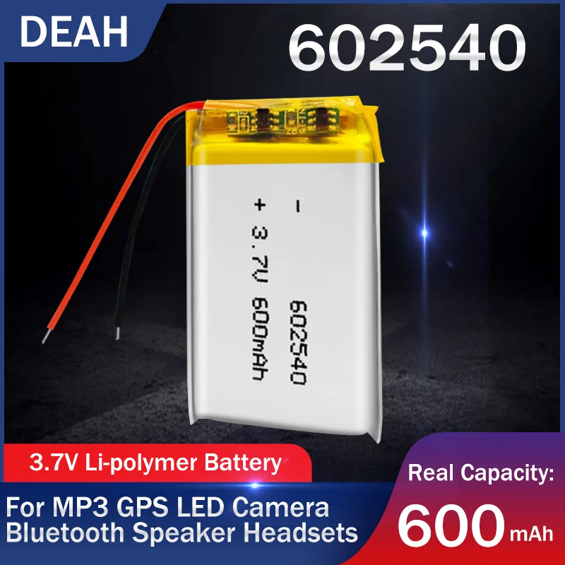 Литий-полимерная аккумуляторная батарея 3 7 в 600 мАч 602540 062540 для MP3 MP4 GPS игрушек