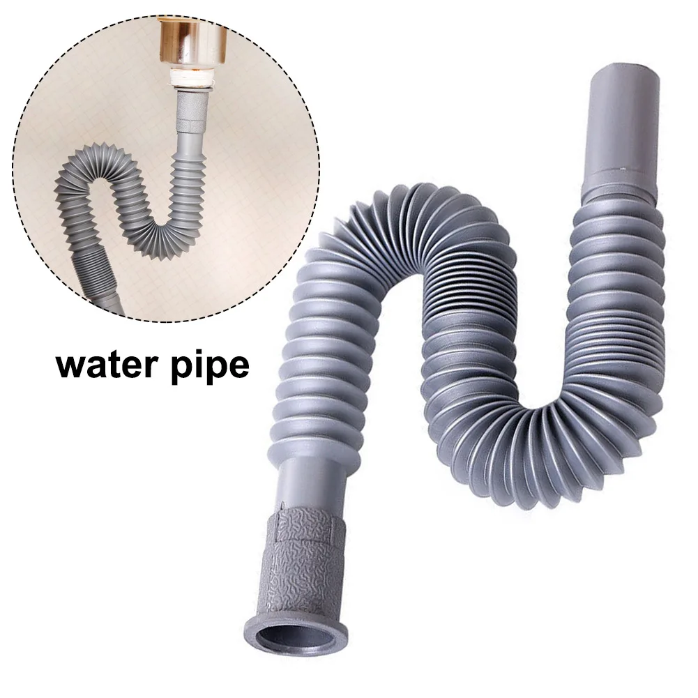 

Universal Plastic Drain Hose Flexible Kitchen Sink Extension Washbasin Drain Hose Pipe For Bathroom Accessories Dropship