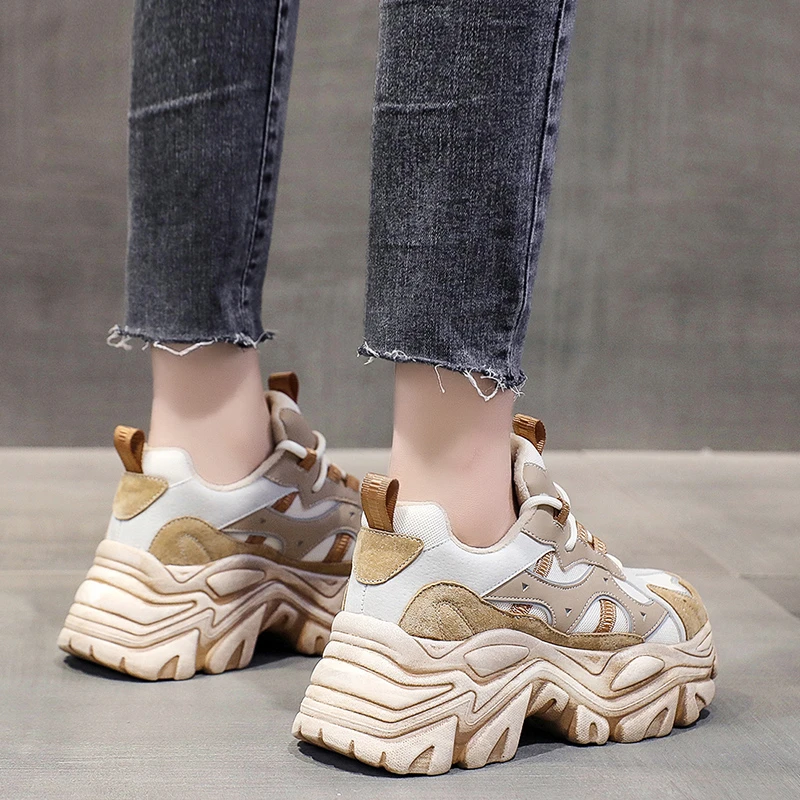 

Новинка 2022, женские кроссовки на массивной подошве, модная весенне-осенняя женская повседневная обувь, дышащая женская обувь на платформе, ...