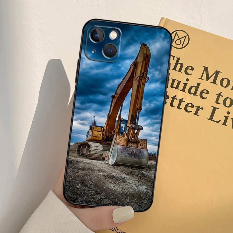 Фото Чехол для экскаватора для iPhone 16 15 14 Pro Max Plus 13 12 Mini 11 Pro Max, задняя крышка №4