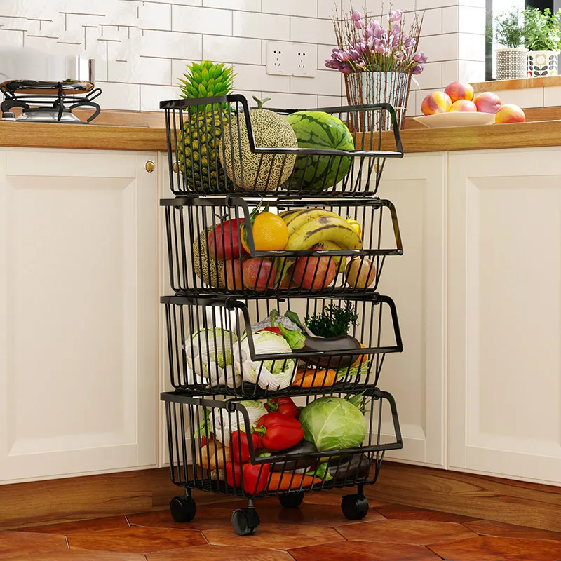 

Multi-function household kitchen rack floor-standing multi-layer storage rack fruit and vegetable storage basket ZP8071504