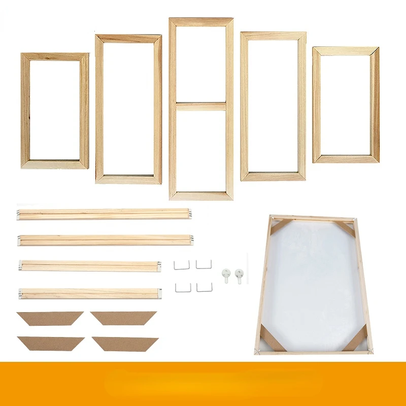 Picture Frame Custom DIY Large Size Canvas Frame Set Wood Photo Frame for Painting Poster Home Decoration Accessories