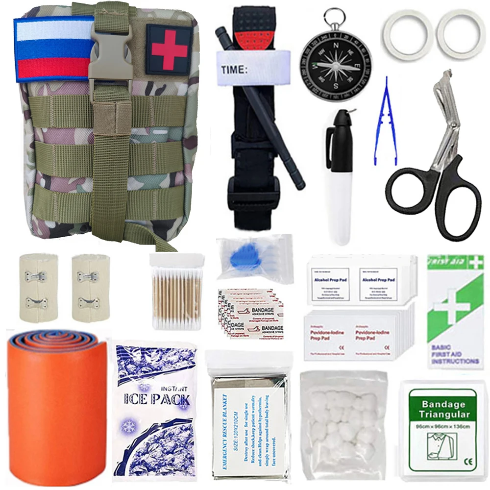

166Pcs emergency survival kit Military hemostasis trauma package multi-functional camping disaster emergency survival kit