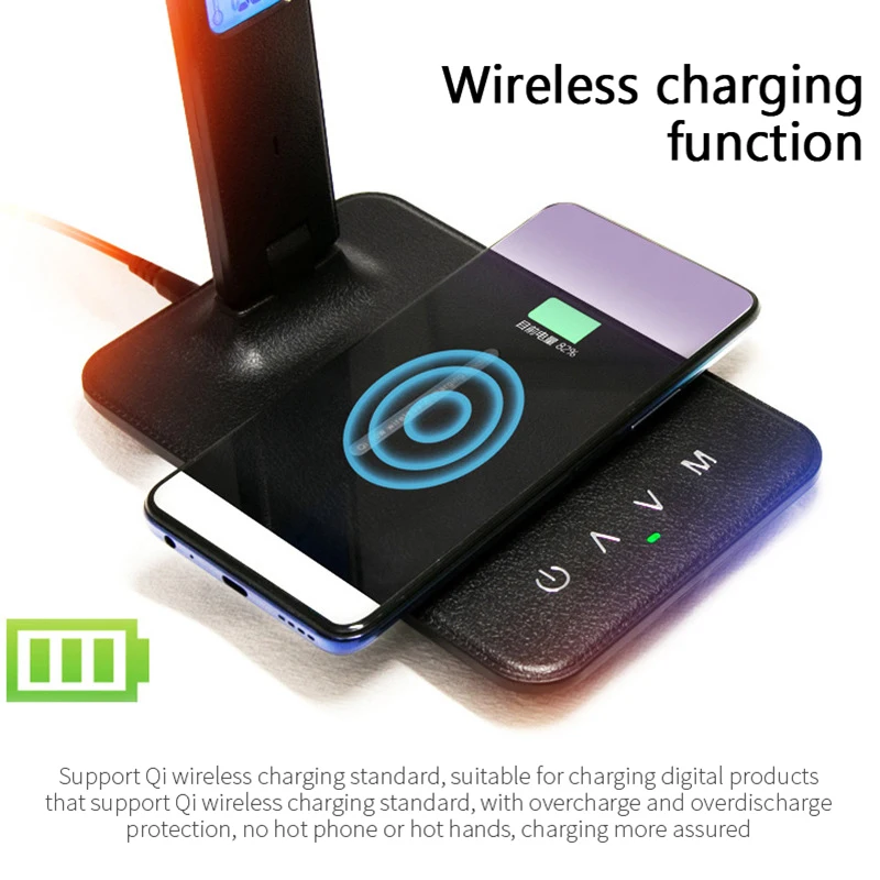 

Multiple Charging Functions Qi Wireless Charging Dc5v 3 Kinds Of Lighting Modes With Calendar Temperature Alarm Clock 10w