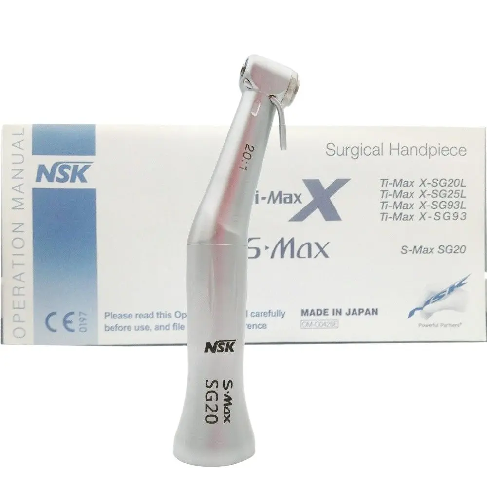 

Dental Handpiece NSK MAX SG20 20:1 Surgery Implant Handpiece Against Contra Angle 20/1 Low Speed Push Button Handpiece Dentist