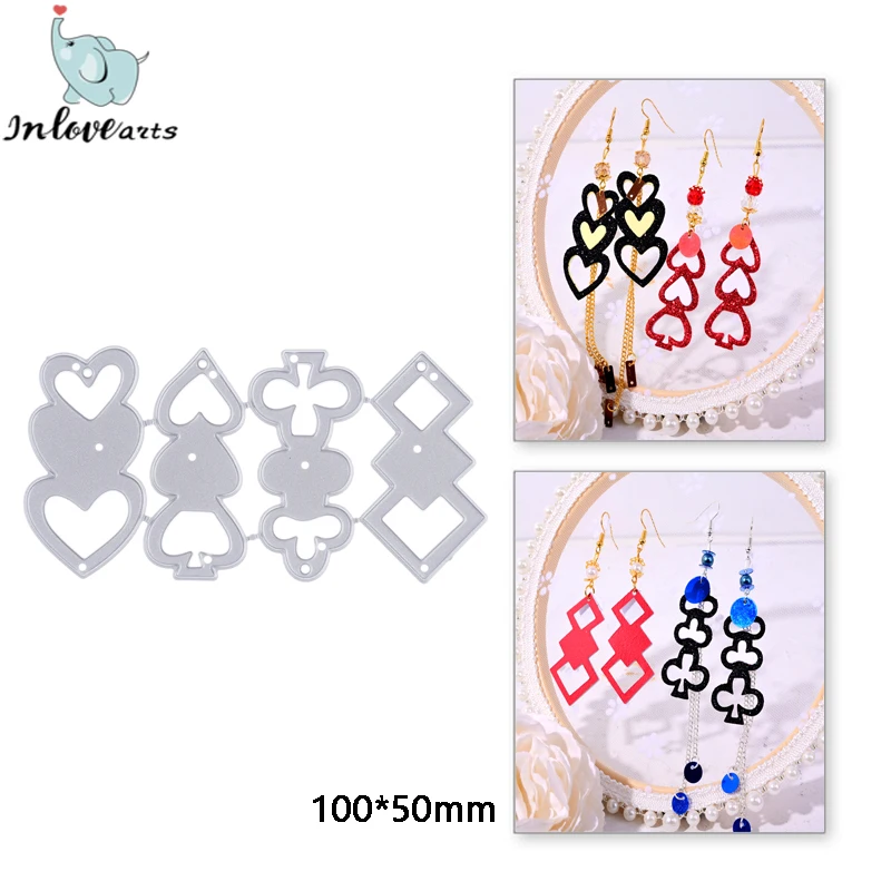 

InLoveArts Poker Playing Cards Metal Cutting Dies Spades Heart Stencils For Scrapbooking Embossing Decoration Die Cuts Template