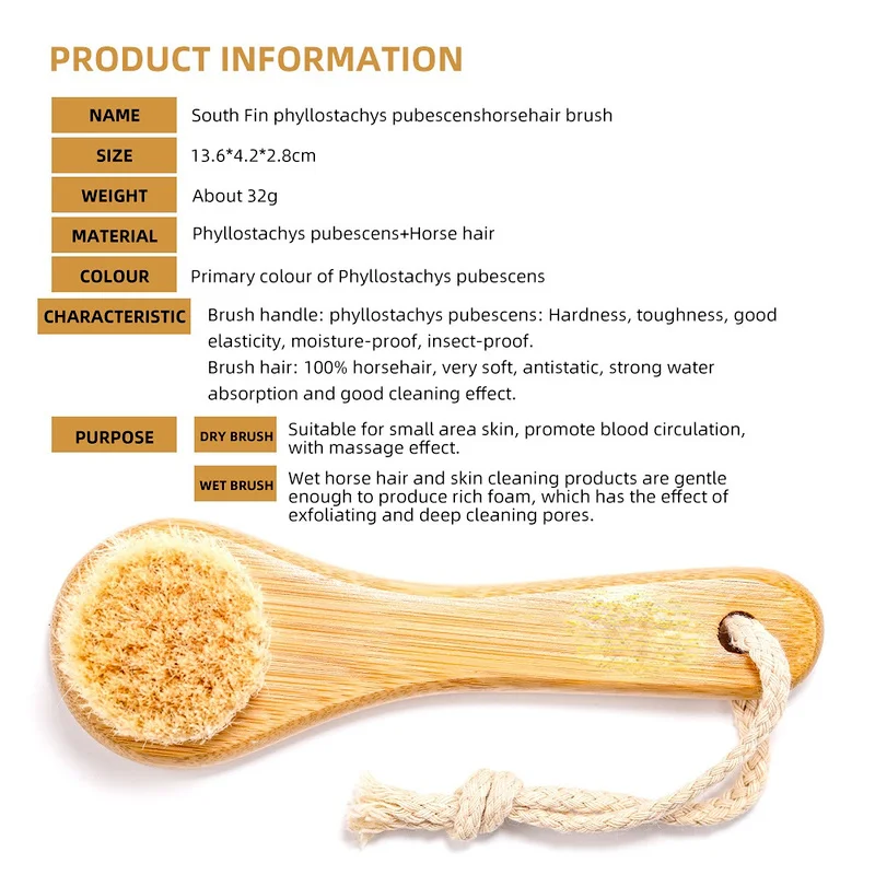 

1pcs Exfoliating Brush Facial Cleansing Brush Bamboo Hair Facial Cleansing Massage Face Care Brush Deep Pore Cleansing