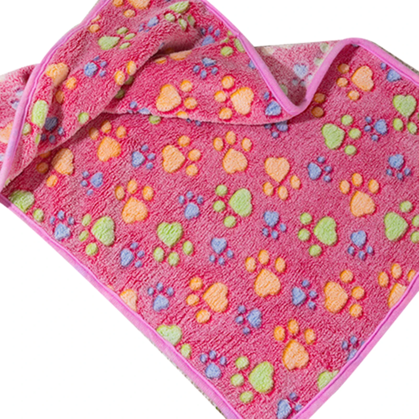 Dog Blanket Cute Claw Prints On Pink Thermal Soft Fiber Comfortable Cat Sleep For House Family Indoor